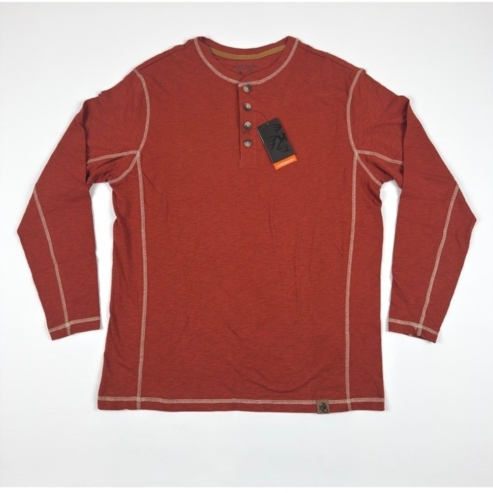 Legendary Whitetails Mens Maverick Slub Henley Long Sleeve Shirt Barnwood Large